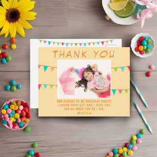 Bunting Flag Birthday Photo Thank you Postcard