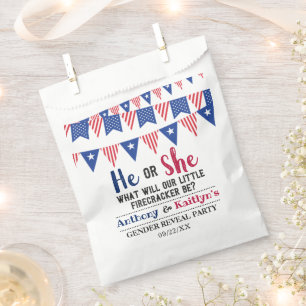 Bunting Flags 4th Of July Gender Reveal Party Favour Bags