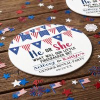 Bunting Flags 4th Of July Gender Reveal Party