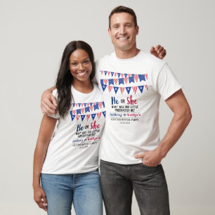 Bunting Flags 4th Of July Gender Reveal Party T-Shirt
