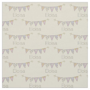 Bunting flags drawing personalised name fabric