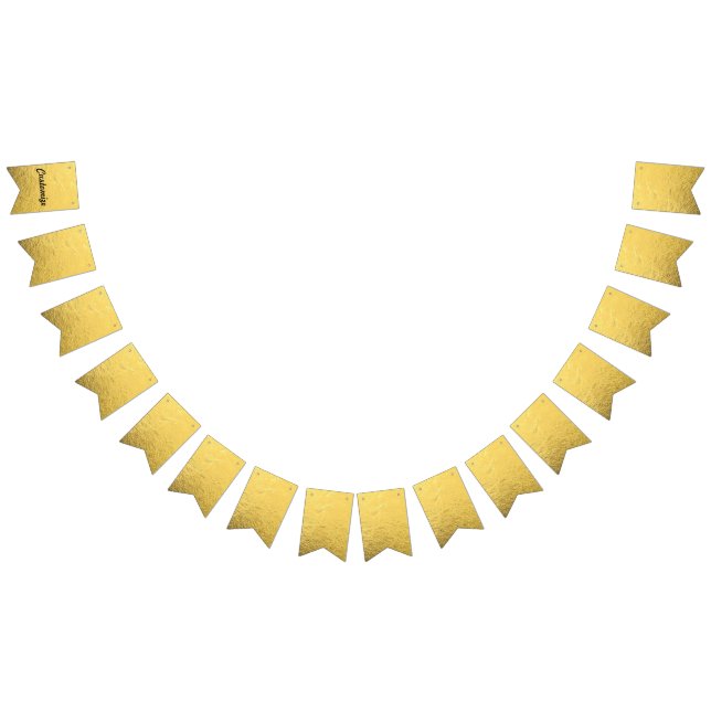 Bunting Gold Foil Shiny Party Banner Customise (All)