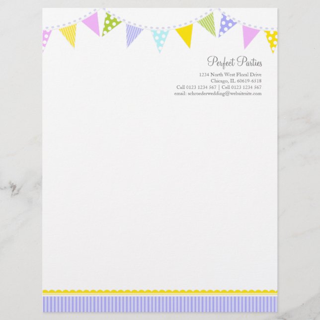 Bunting party events letterhead (Front)