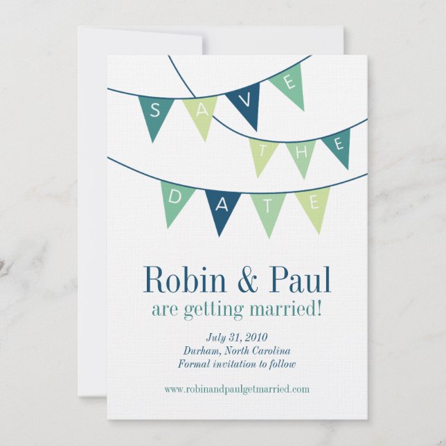 Bunting Save the Date Invitation (Front)