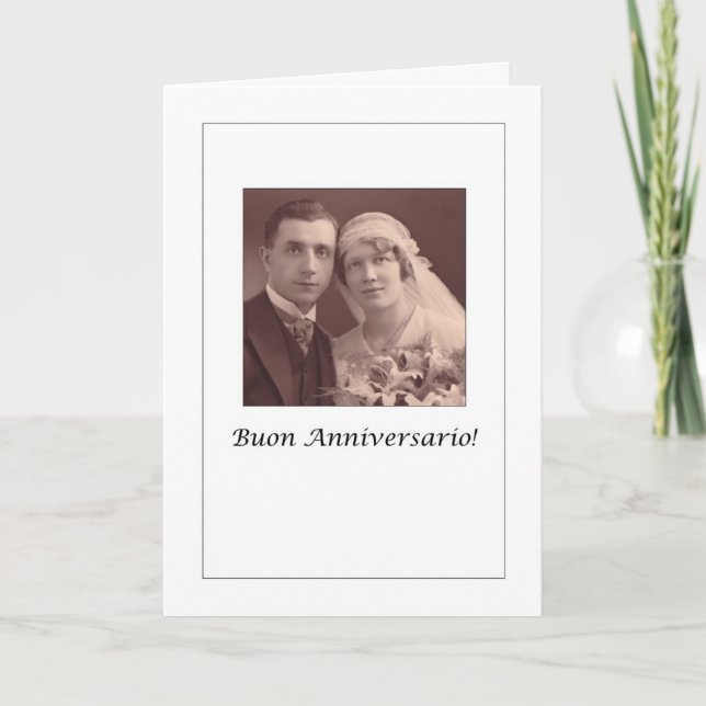 Buon Anniversario - Happy Anniversary in Italiano Card (Front)
