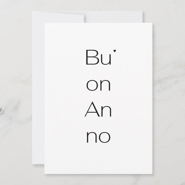 Buon Anno - minimalistic typography card (Front)