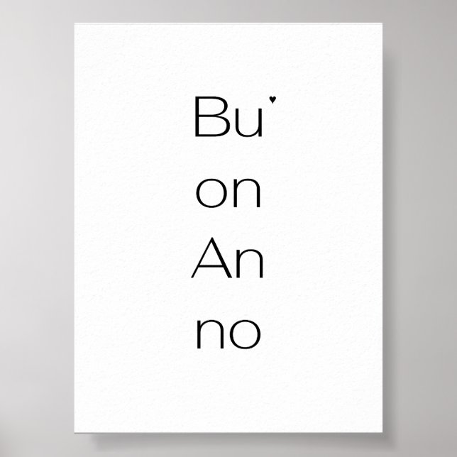 Buon Anno - minimalistic typography poster (Front)