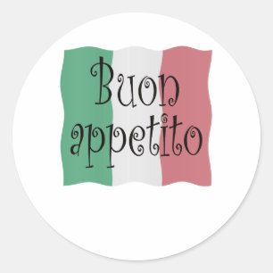 Buon appetito classic round sticker