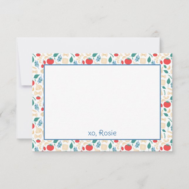 Buon Appetito Colourful Pasta Birthday Stationery Thank You Card (Front)