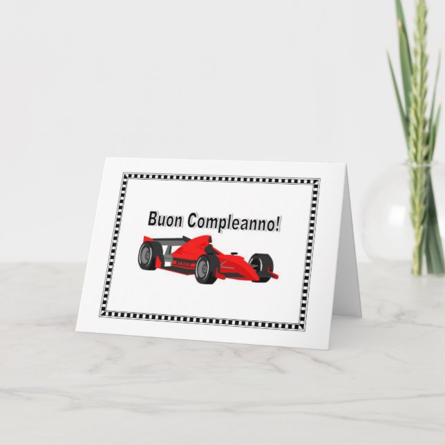 Buon Compleanno auto da corsa Card (Front)