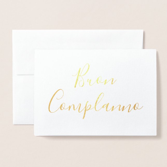Buon Compleanno Calligraphy Gold Foil Card (Front With Envelope)