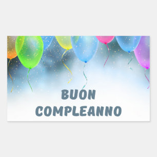 Buon compleanno, Italian happy birthday Rectangular Sticker