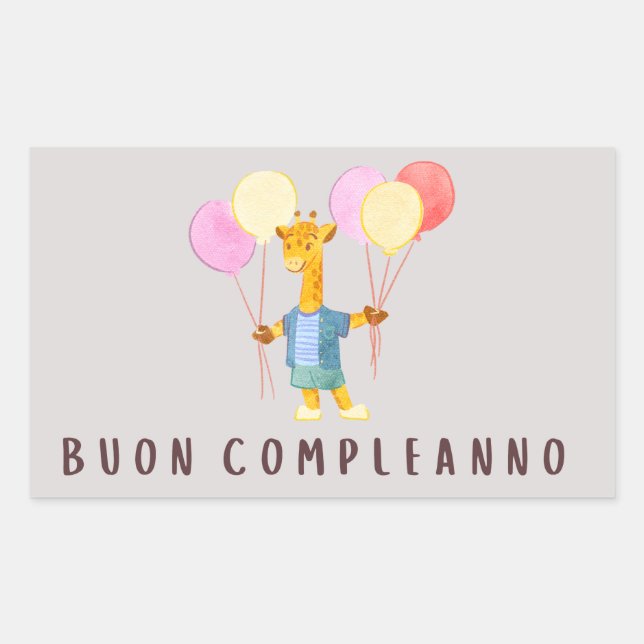 Buon compleanno, Italian happy birthday  Rectangular Sticker (Front)
