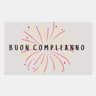 Buon compleanno, Italian happy birthday Rectangular Sticker