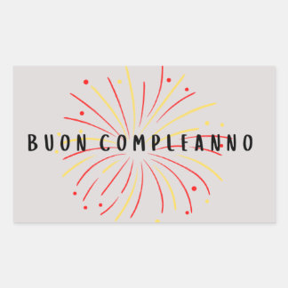 Buon compleanno, Italian happy birthday Rectangular Sticker