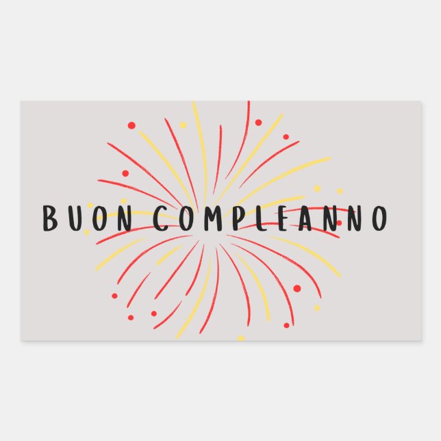 Buon compleanno, Italian happy birthday  Rectangular Sticker (Front)