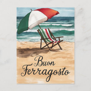 Buon Ferragosto italian Celebration Day  Holiday Postcard