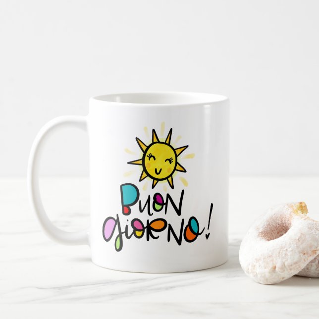 Buon Giorno Coffee Mug (With Donut)