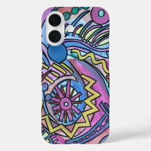 Buon Giorno-Hand Painted Modern Geometric Art iPhone 16 Case