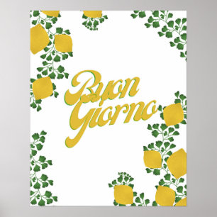 Buon Giorno Lemon Floral– Italian-Inspired Art Poster
