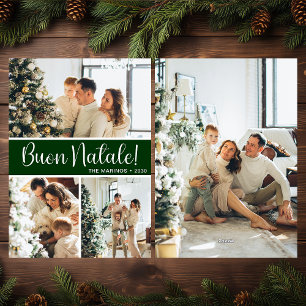 Buon Natale 4 Photo Flat Holiday Card