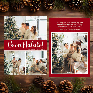 Buon Natale 4 Photo Flat Holiday Card