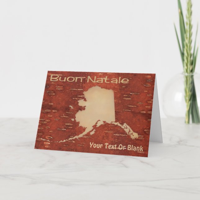 Buon Natale - Alaska On Inner Birch Bark Holiday Card (Front)