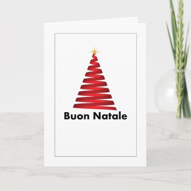 Buon Natale Albero Italian Greeting Card (Front)
