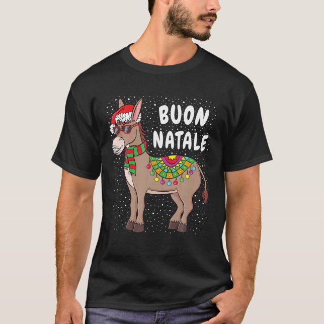 Buon Natale American Italian Xmas Funny Christmas T-Shirt (Front)