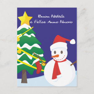 Buon Natale and Felice Anno Nuovo Holiday Postcard