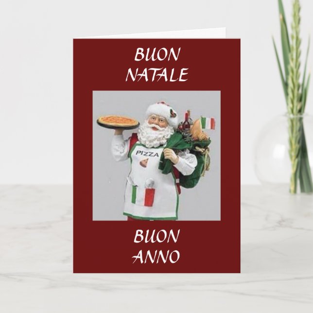 BUON NATALE / BUON ANNO ITALIAN SANTA HOLIDAY CARD (Front)