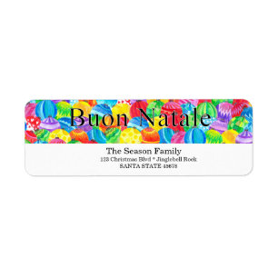Buon Natale Christmas handpainted watercolor label