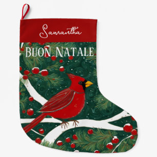 Buon Natale Christmas  Large Christmas Stocking