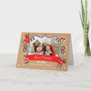 Buon Natale. Christmas Photo Card in Italian