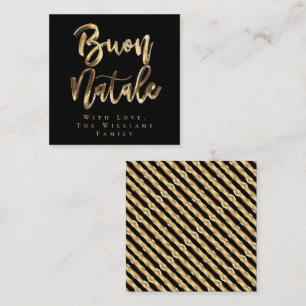 Buon Natale Elegant Black Gold Italian Christmas Card