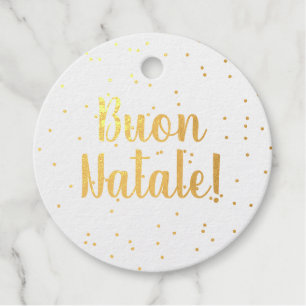 Buon Natale elegant Italian language Christmas Favour Tags