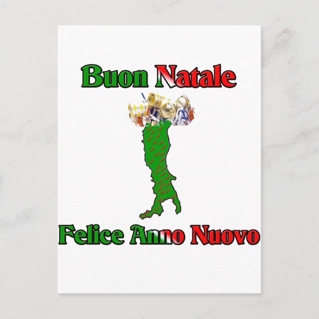 Buon Natale Felice Anno Nuovo Holiday Postcard (Front)