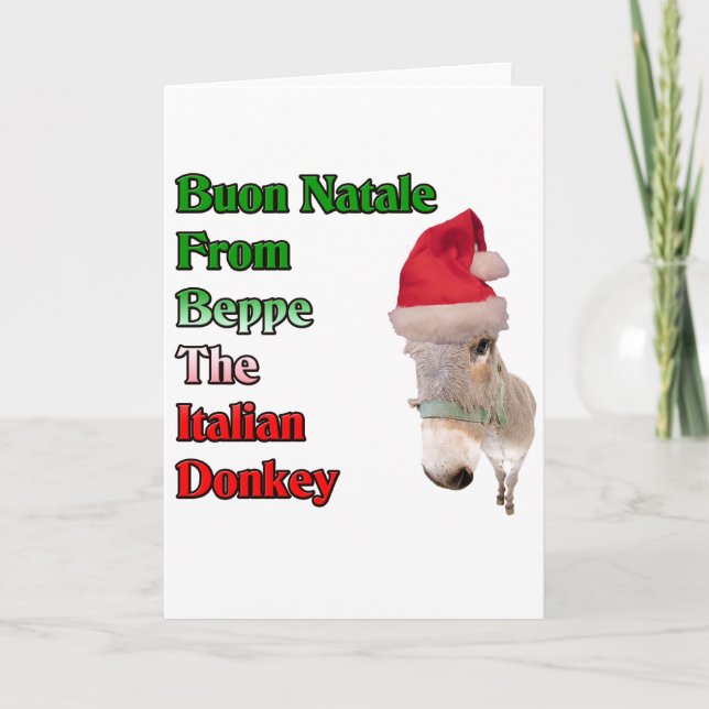 Buon Natale From Beppe The Italian Donkey Holiday Card (Front)