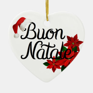 Buon Natale Heart Shape Ceramic Tree Decoration