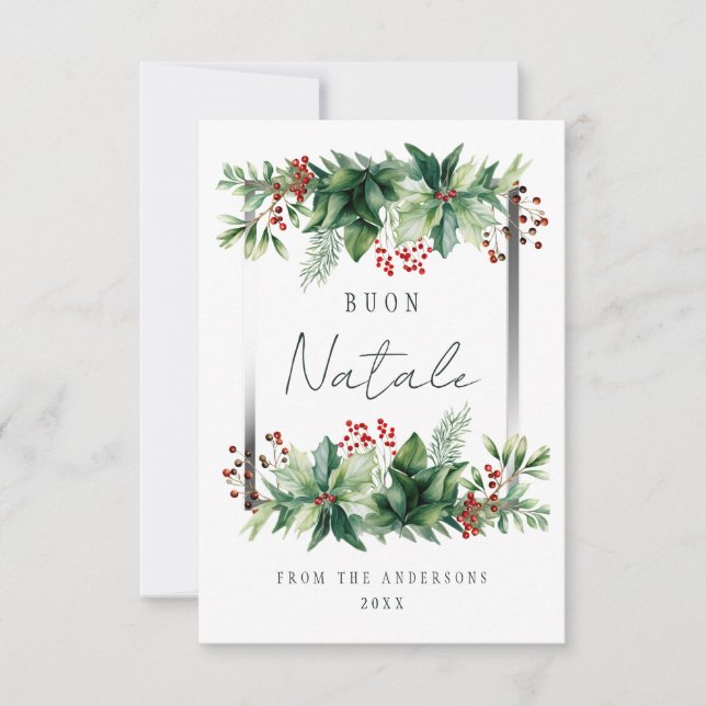 Buon Natale Holiday Thank You Card (Front)