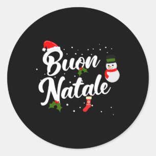 Buon natale italian christmas  classic round sticker