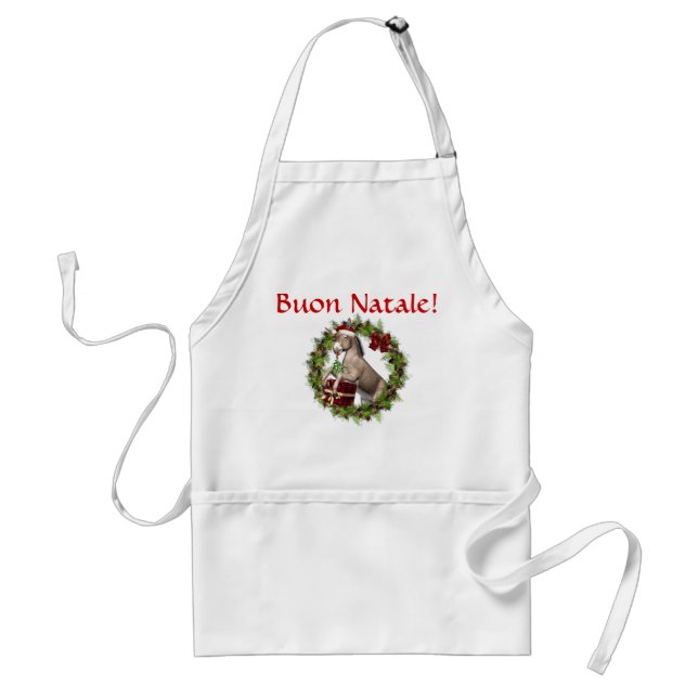 Buon Natale Italian Christmas Donkey Apron (Front)