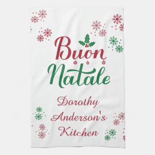 Buon Natale Italian Christmas Kitchen Tea Towel
