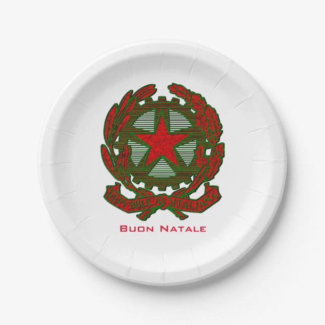 Buon Natale Italian Christmas Paper Plate (Front)