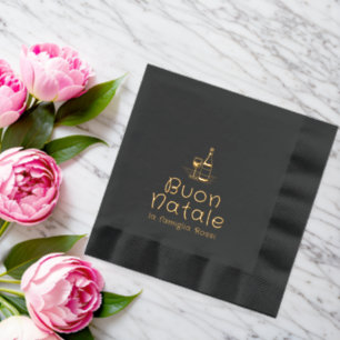 Buon Natale Italian Christmas Personalised Foil Napkins