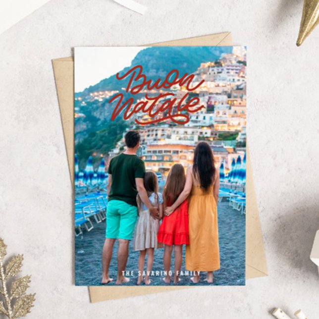 Buon Natale Italian Christmas Photo Holiday Card (Creator Uploaded)