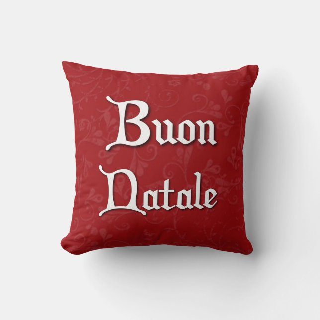 Buon Natale Italian Christmas Pillow (Front)