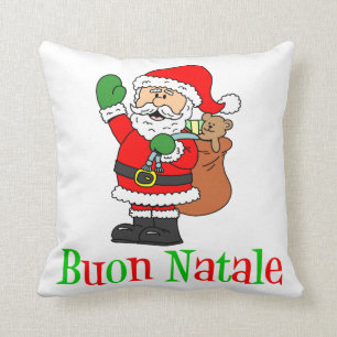 Buon Natale Italian Christmas Santa Cushion
