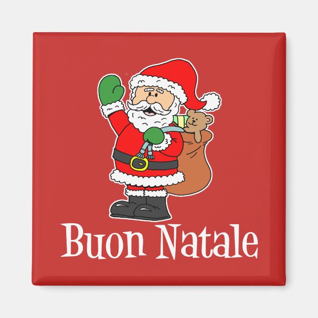 Buon Natale Italian Christmas Santa Magnet (Front)
