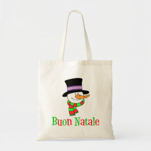 Buon Natale Italian Christmas Snowman Tote Bag